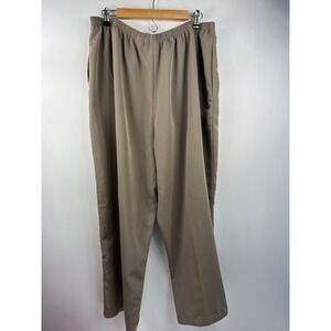 Romans Pants Women's Plus Size 22 Brown Pull On Elastic Waist Pockets